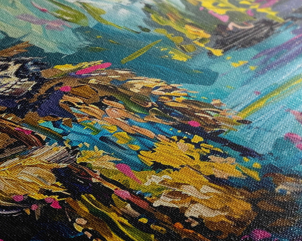 Halloween Skeleton Wizard, Framed Canvas Print, Wall Art, Home Decor, Spooky Artwork, Witchcraft Decor, Fantasy Art, Holiday Decor