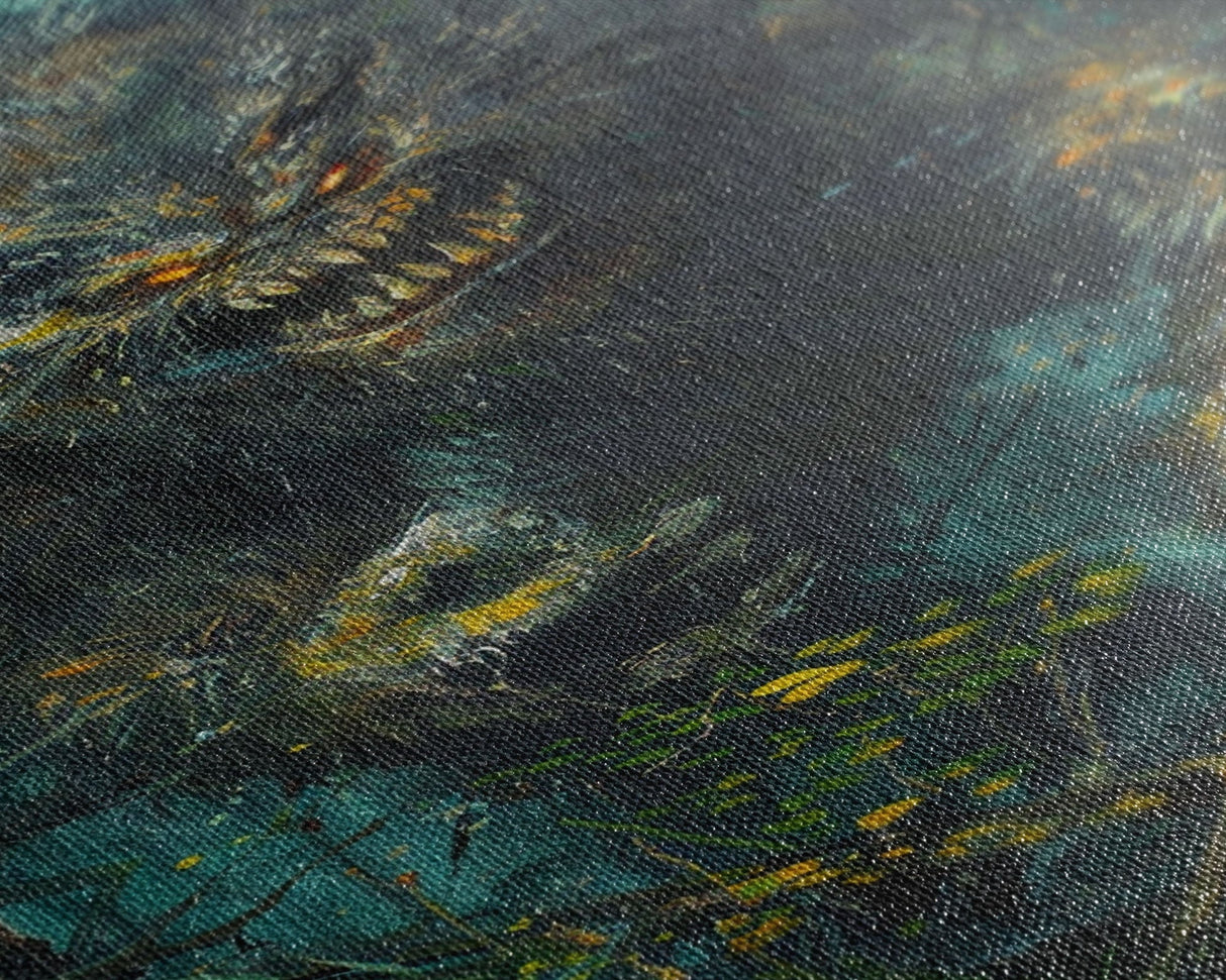 Halloween Frightening Forest Beast Framed Canvas Print, Wall Art, Home Decor, Living Room Decoration, Scary Creature Art, Haunted Decor