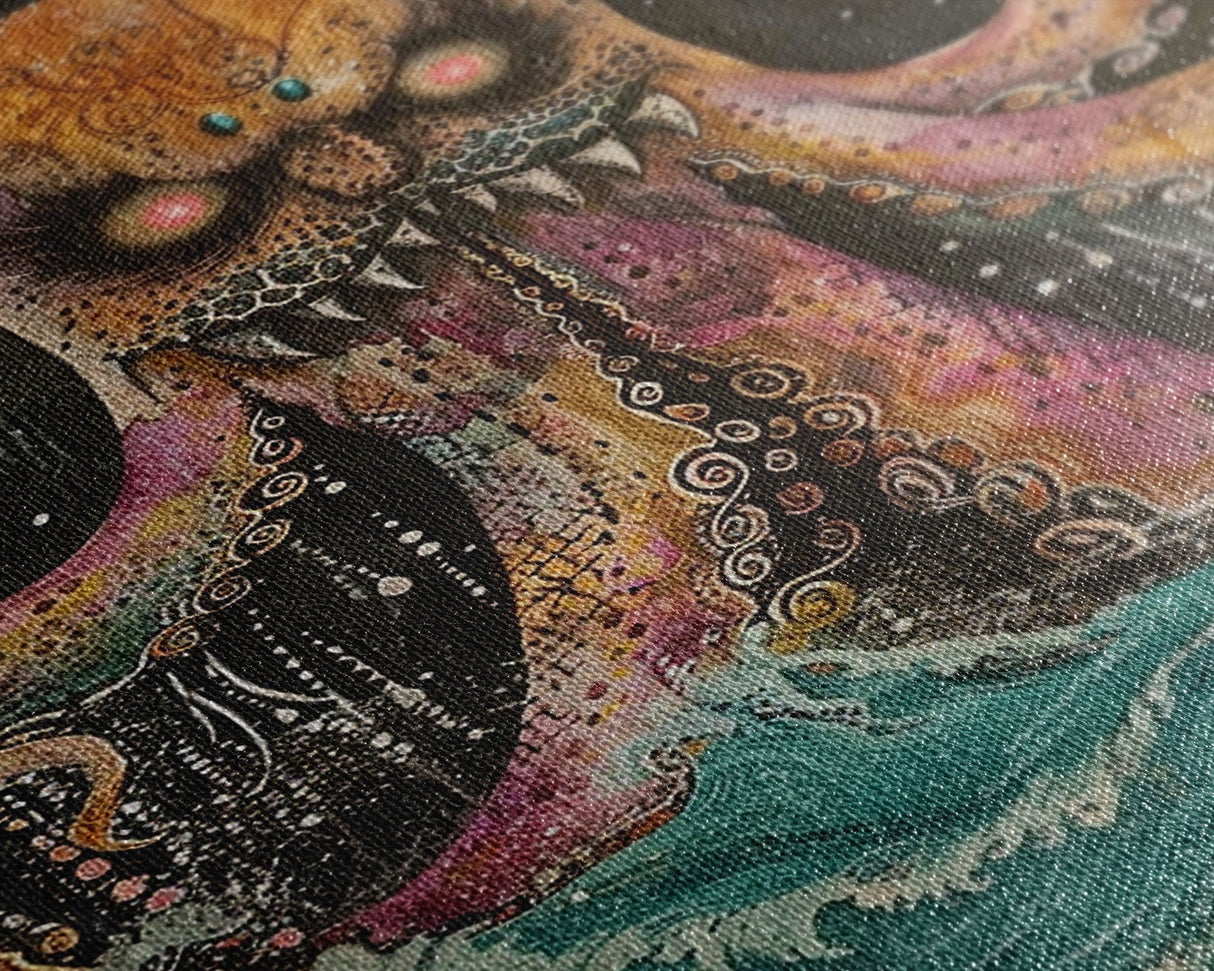 Halloween Nightmarish Werewolf in the Forest Framed Canvas Print, Wall Art, Living Room Decor, Halloween Decoration, Scary Art, Haunted Art