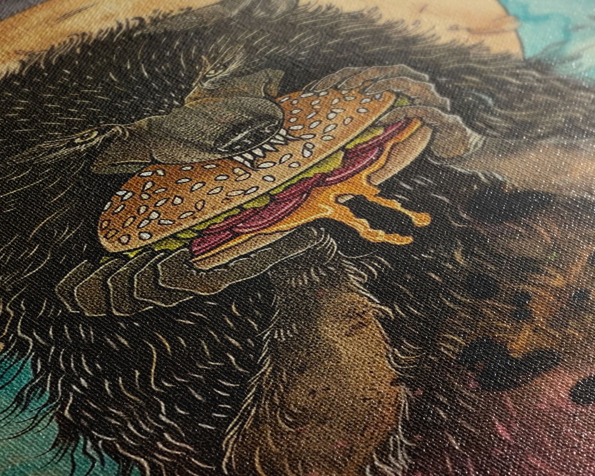 Halloween Haunted Forest Monster Framed Canvas Print, Wall Art, Living Room Decor, Halloween Decoration, Spooky Wall Hanging, Haunted Decor