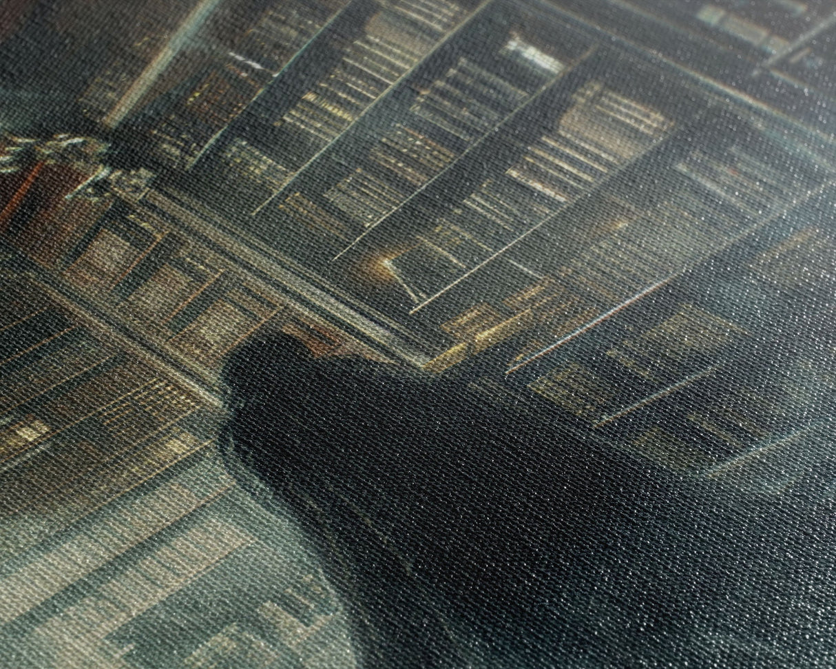 The Haunted Library Framed Canvas Print, Spooky Vibes Wall Art, Halloween Art, Halloween Props and Accessories, Home Decor Wall Art