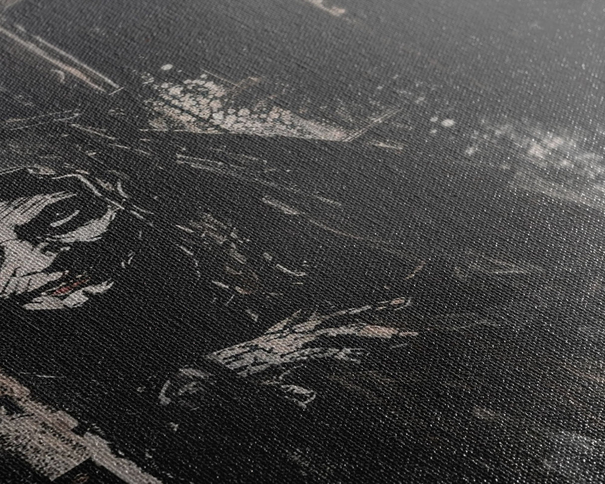 Haunted Nun with Eerie Expression, Framed Canvas Print, Gothic Halloween Art, Spooky Religious Decor, Scary Nun Painting, Gothic Home Art