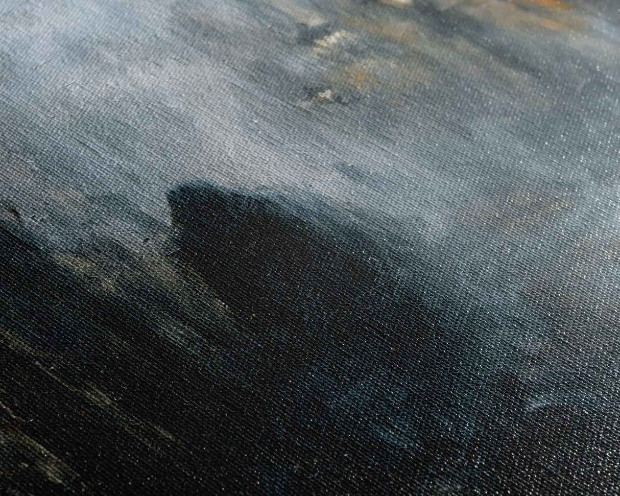 Misty Alley Canvas Print - Halloween Art, Spooky Home Decor, Dark Alley Wall Art, Ghost Art, Halloween Decor, Framed Canvas Print Creepy Art