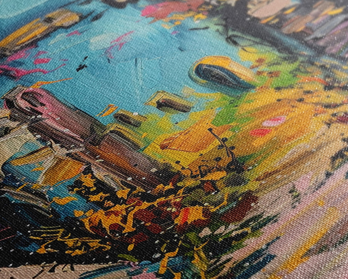 Ruined Archway Framed Canvas Print, Halloween Art, Haunted Garden, Spooky Ruins, Eerie Pathway, Fall Decor, Gothic Wall Art, Haunted Decor