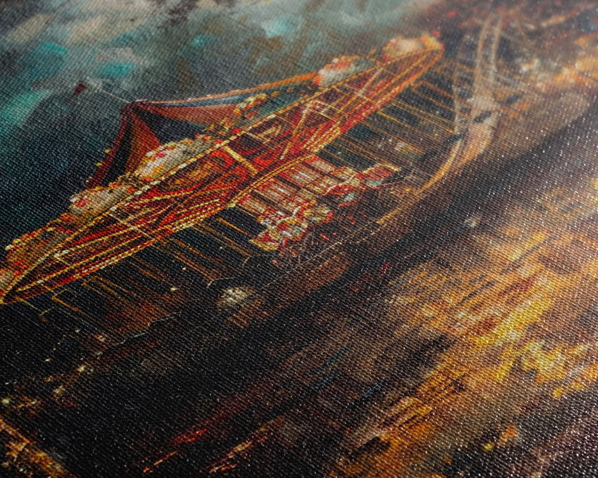 Haunted Forest Path with Pumpkins Framed Canvas Print, Halloween Wall Art, Spooky Home Decor, Eerie Forest Artwork, Haunted Pathway Art