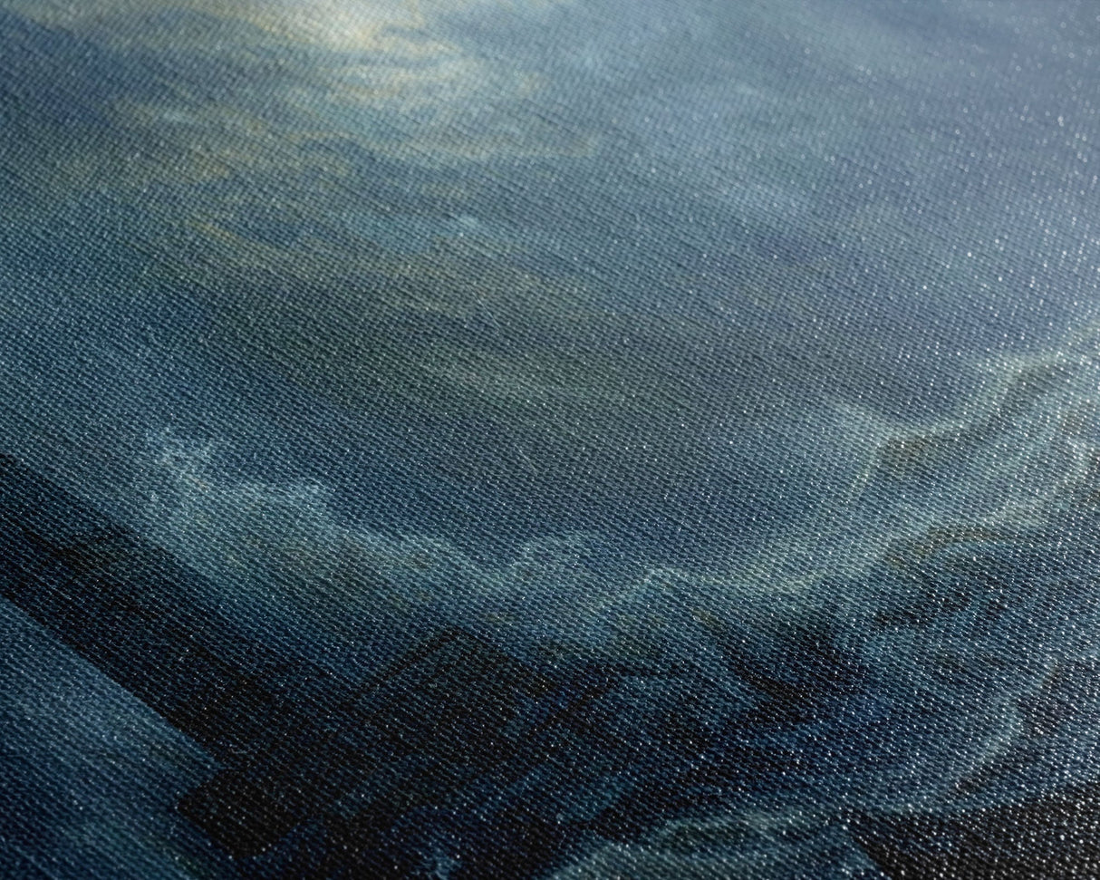 Lighthouse and the Storm, Framed Canvas Print, Unique Halloween Wall Art, Nautical Decor