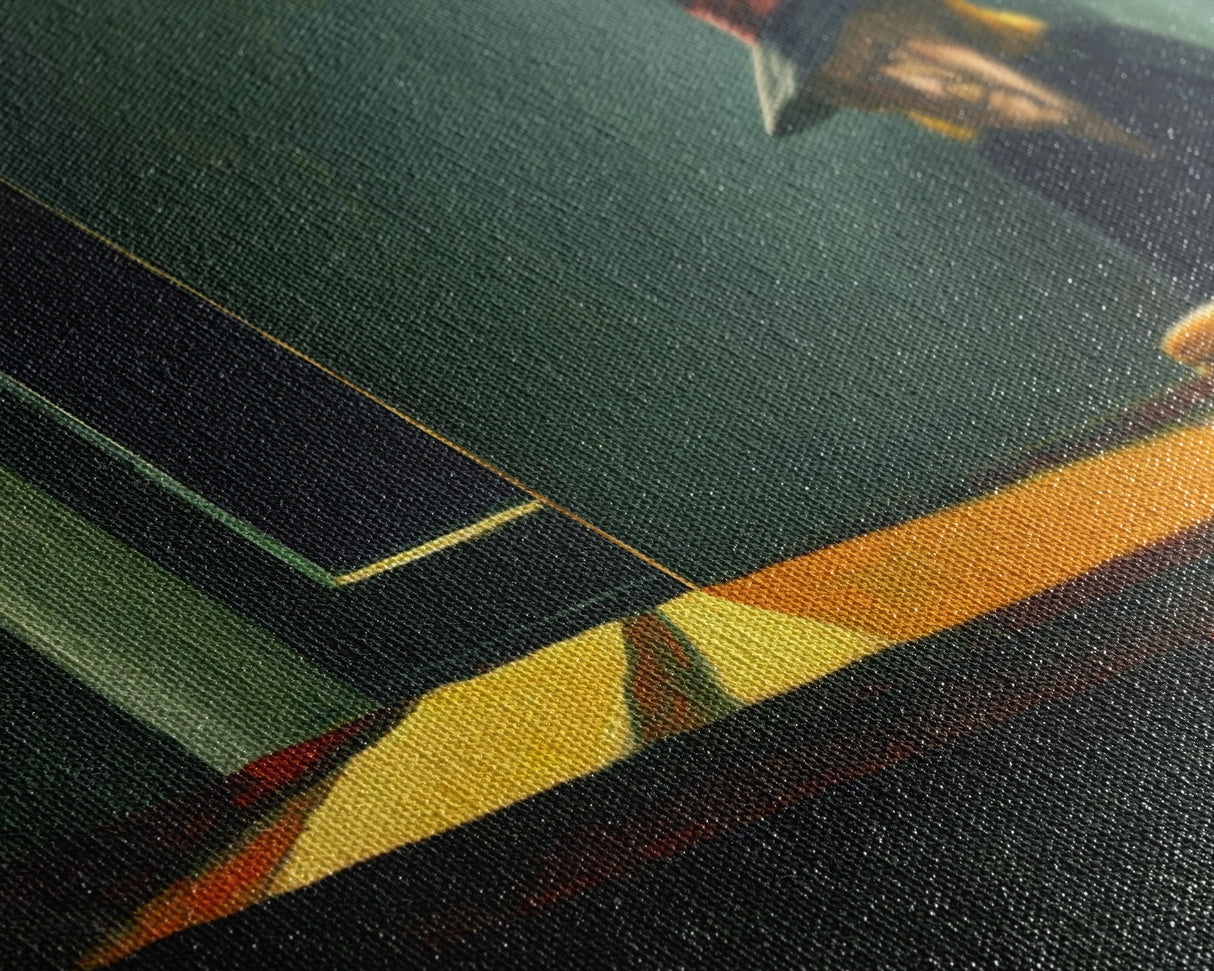 Sad Old Witch Having Some Pancakes, Funny Halloween Art, Framed Canvas Print, Liminal Art