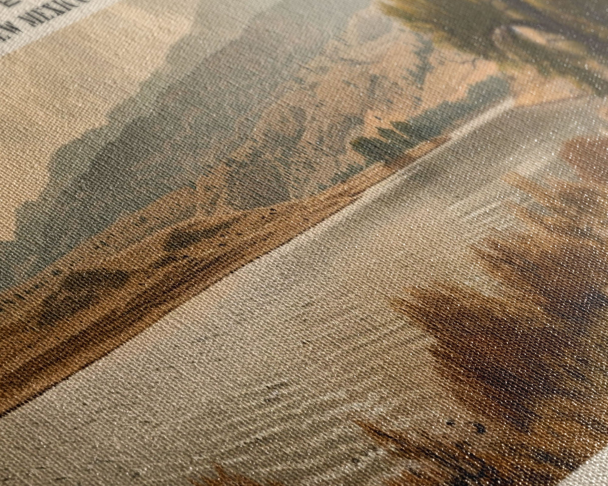 Brantley Lake New Mexico Framed Canvas Print, Lake House Art, Panoramic Wall Art, Travel Poster, Modern Lake Painting, Nature Art