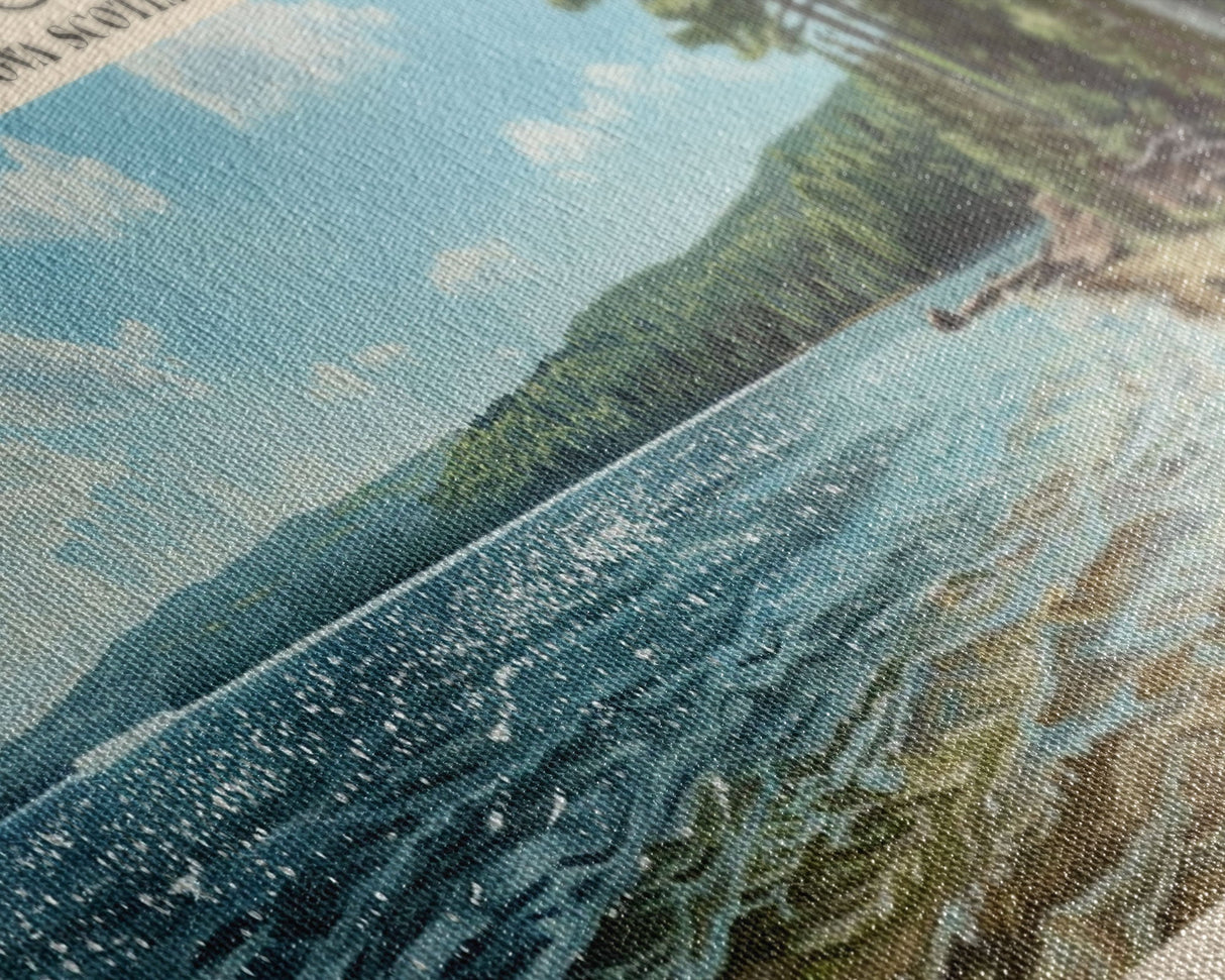 Bras d'Or Lake Framed Canvas Print, Panoramic Lake House Decor, Wall Art, Travel Poster, Rustic Lake Painting, Home Decor