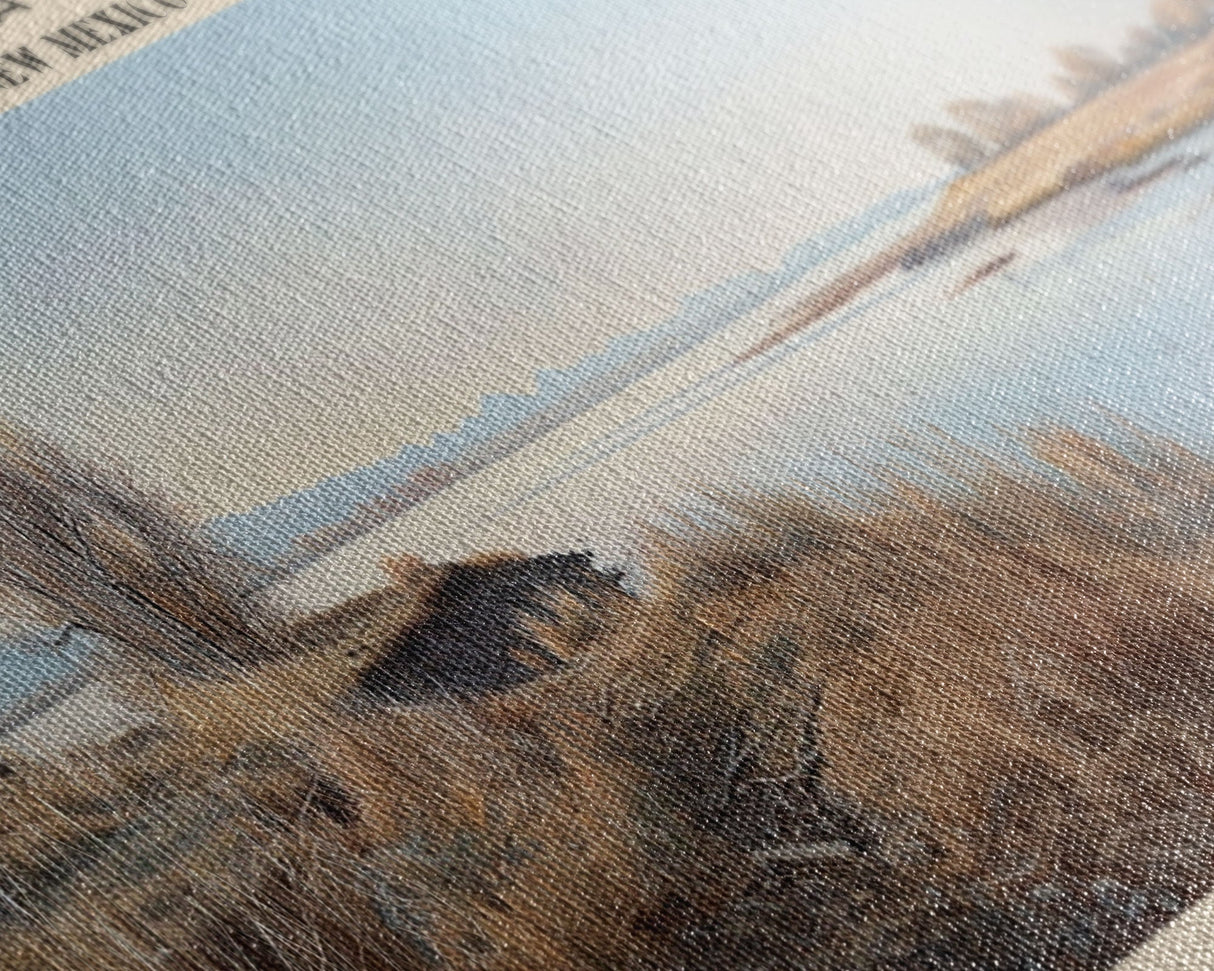 Conchas Lake New Mexico Framed Canvas Print, Lake House Art, Panoramic Wide Art, Travel Poster, Rustic Lake Painting, Home Decor