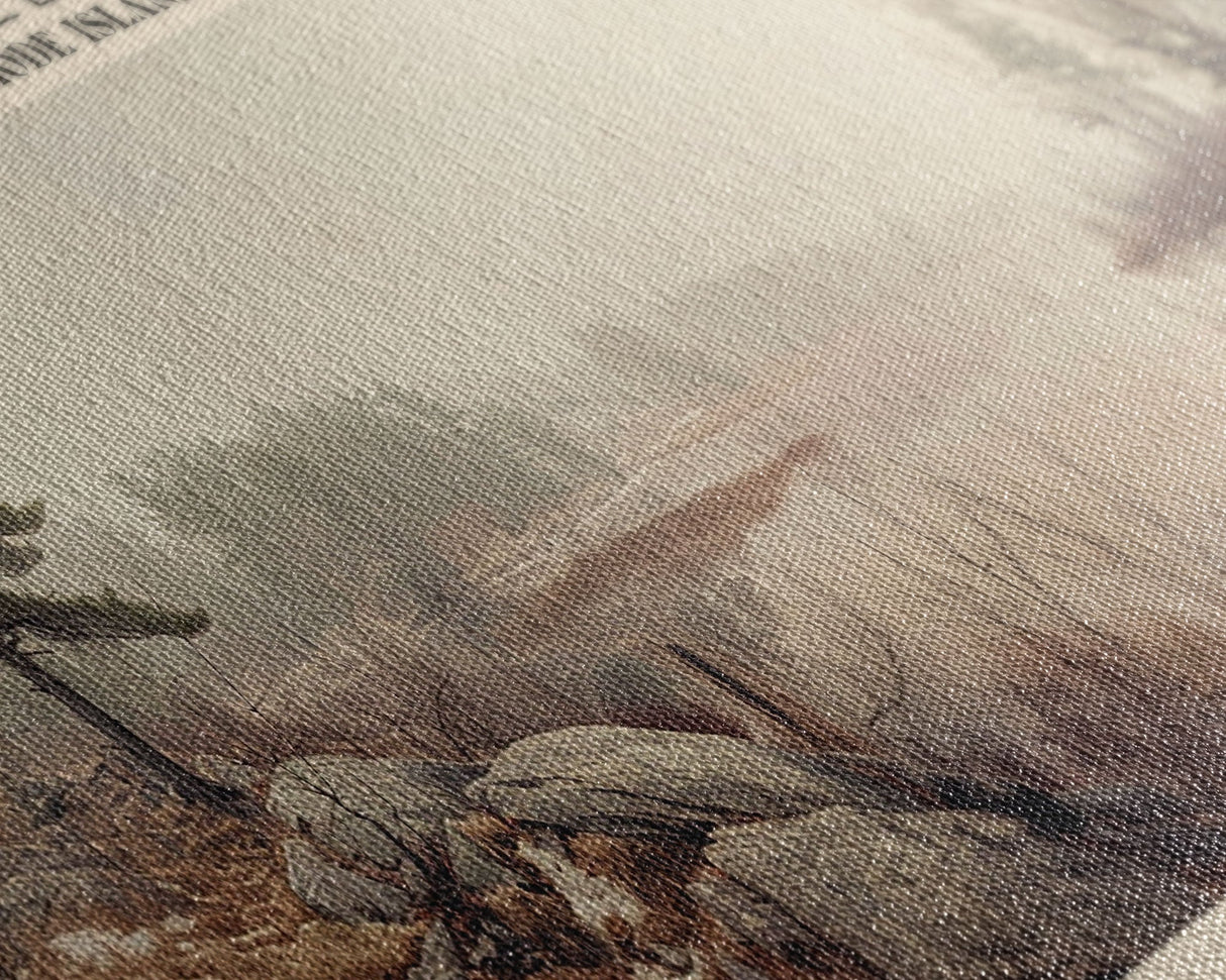 Diamond Hill Reservoir Rhode Island Framed Canvas Print, Panoramic Lake House Decor, Wall Art, Travel Poster, Rustic Lake Painting, Nature Art