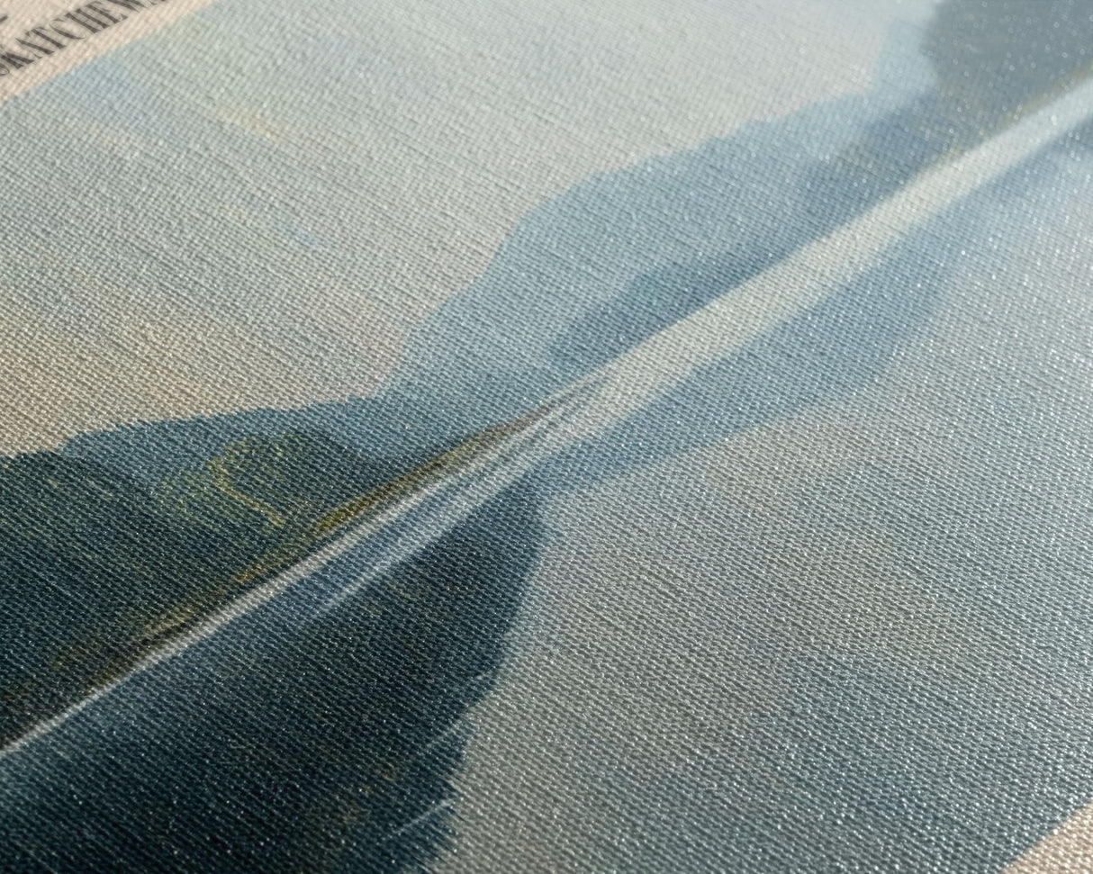 Dore Lake Framed Canvas Print, Lake House Decor, Panoramic Wall Art, Travel Poster, Rustic Lake Painting, Home Decor