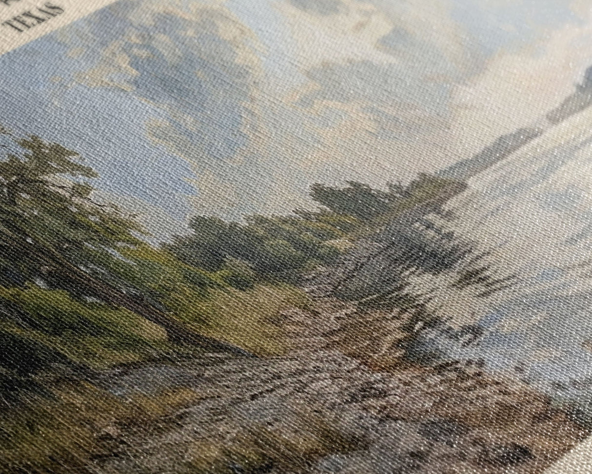 Lady Bird Lake Texas Framed Canvas Print, Lake House Decor, Panoramic Wall Art, Travel Poster, Beautiful Lake Painting, Nature Art