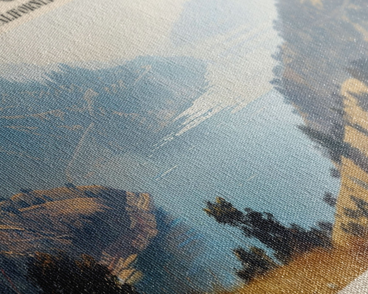 Lake Sonoma California Framed Canvas Print, Lake House Decor, Panoramic Wall Art, Travel Poster, Stunning Landscape Painting, Contemporary Art