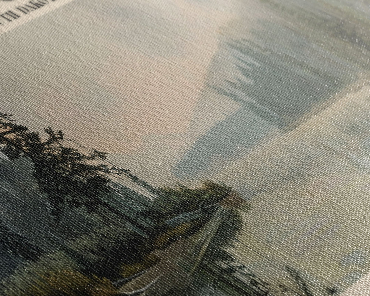 Lake Thompson South Dakota Framed Canvas Print, Lake House Decor, Panoramic Wall Art, Travel Poster, Serene Landscape Painting, Living Room Decor