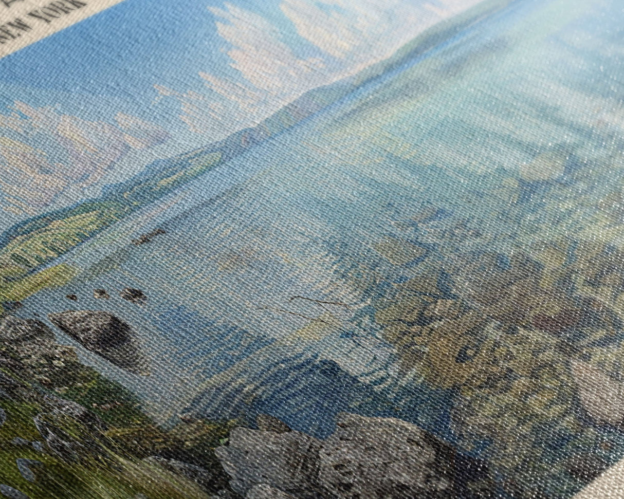 Seneca Lake New York Panoramic Framed Canvas Print, Lake House Decor, Wall Art, Travel Poster, Serene Lake Scene, Bedroom Decor