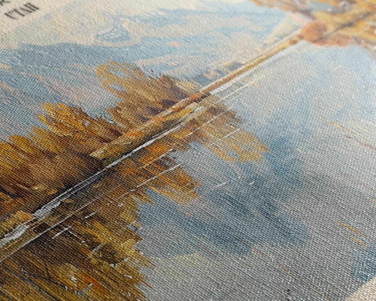 Sevier Lake Utah Panoramic Framed Canvas Print, Lake House Decor, Wall Art, Travel Poster, Tranquil Landscape, Modern Art