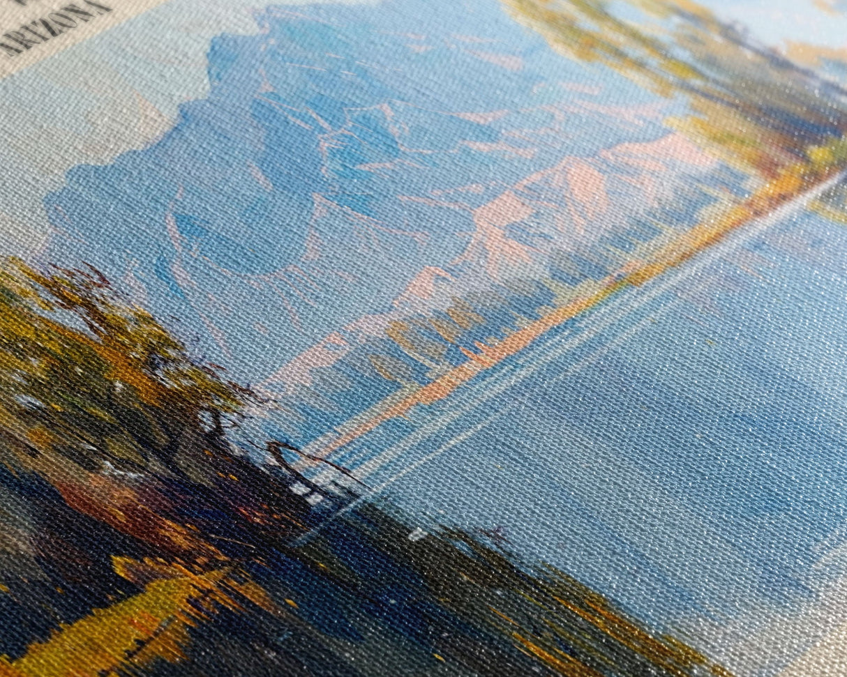 Willow Springs Lake Arizona Panoramic Wall Art, Framed Canvas Print, Lake House Decor, Travel Poster, Beautiful Lake Scene, Living Room Art