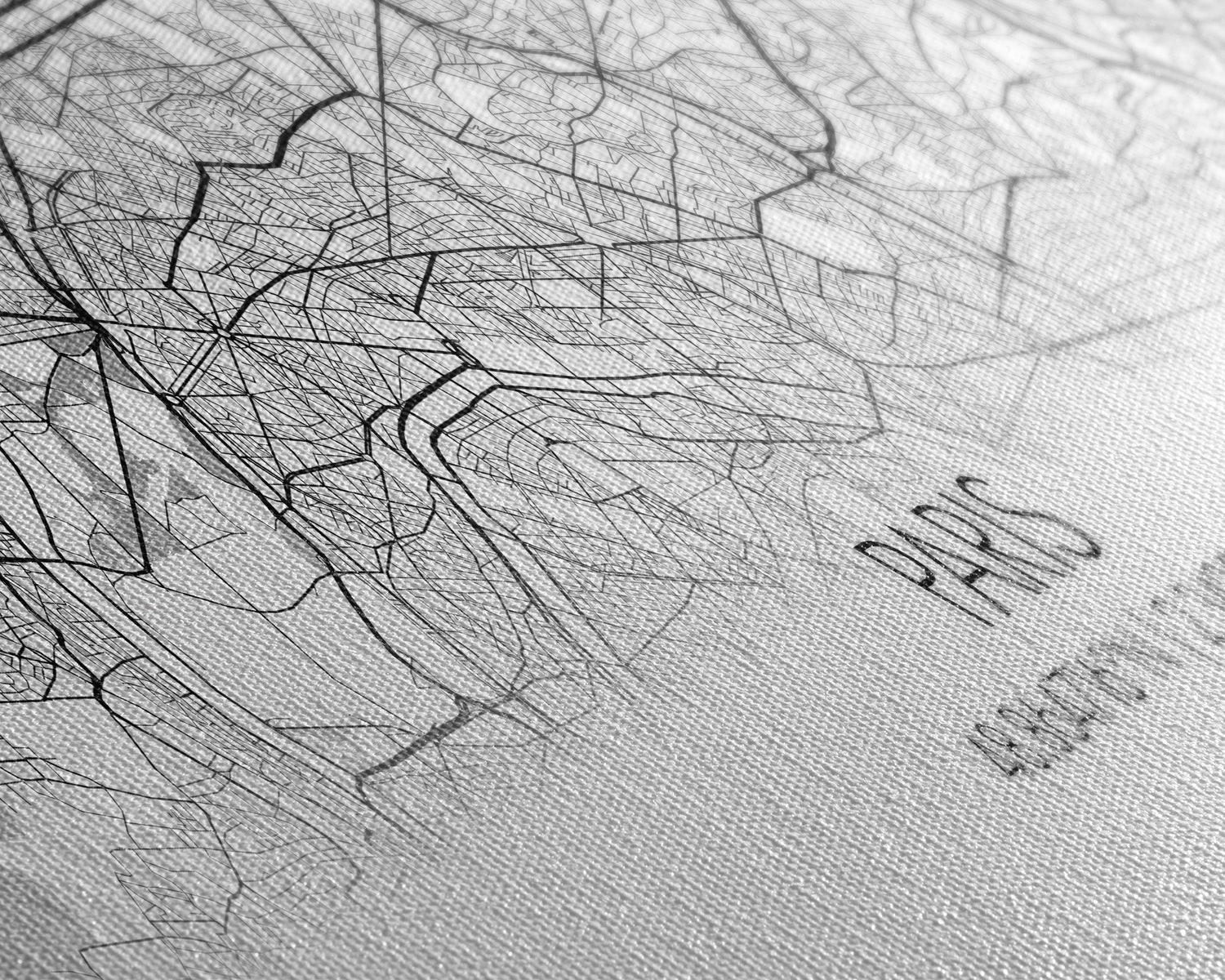 Panoramic Paris City Map, France Art, Map Print, Minimalist Wall Art, Canvas Art, Housewarming Gift, Street Map Art, Closing Gift