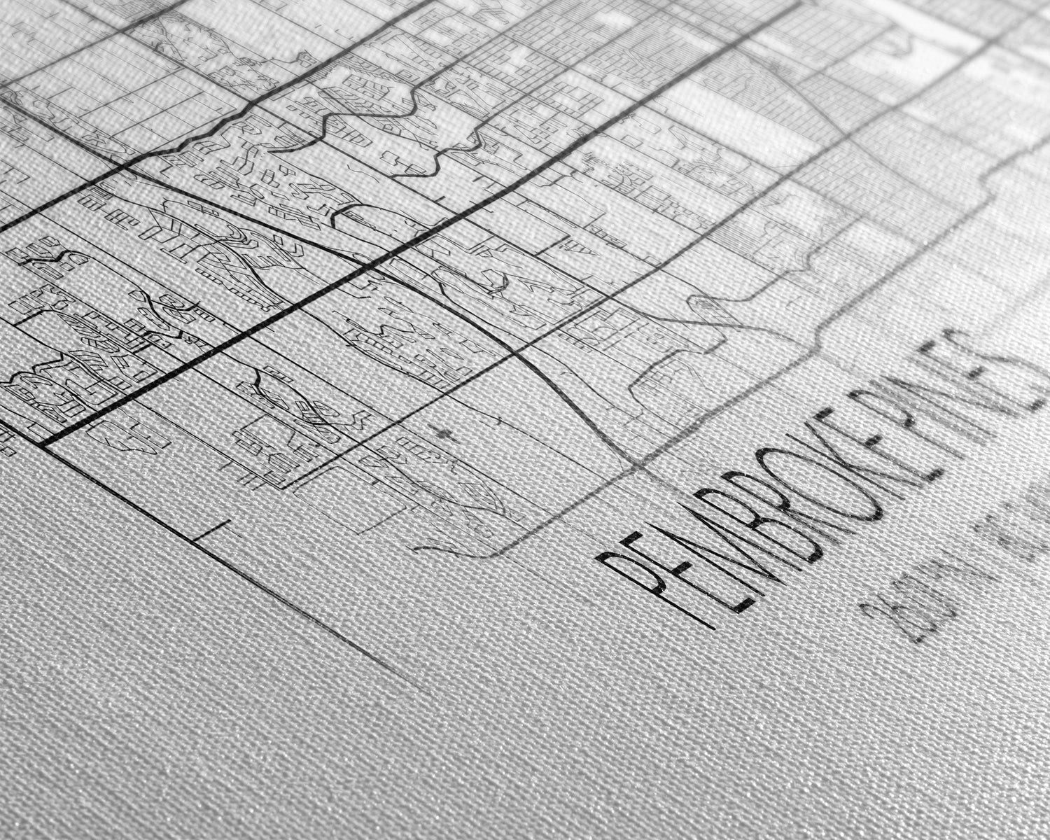 Panoramic Pembroke Pines City Map, Florida Art, Map Print, Minimalist Wall Art, Canvas Art, Housewarming Gift, Street Map Art, Closing Gift