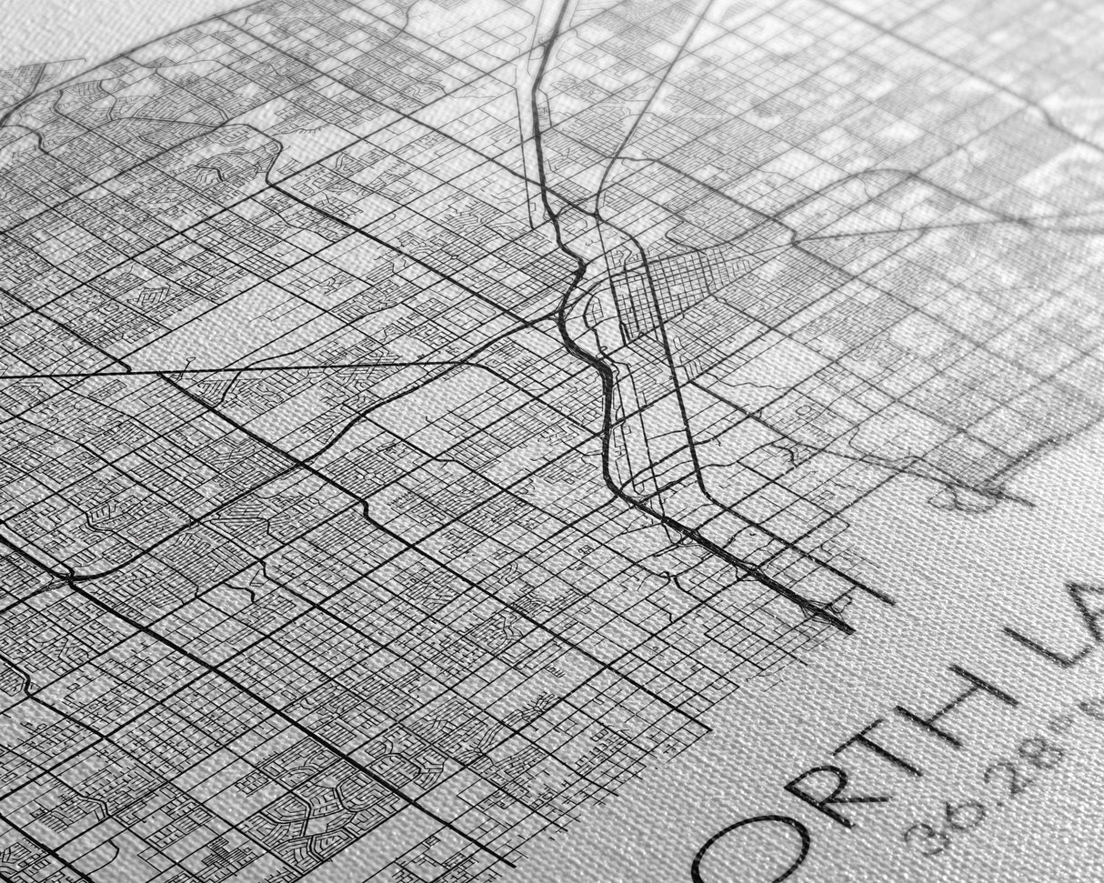 North Las Vegas Street Map, Nevada Map, City Map Art, Modern Art, Wall Art, Canvas Print, Wall Décor Bedroom, Honeymoon Gift, Travel Art