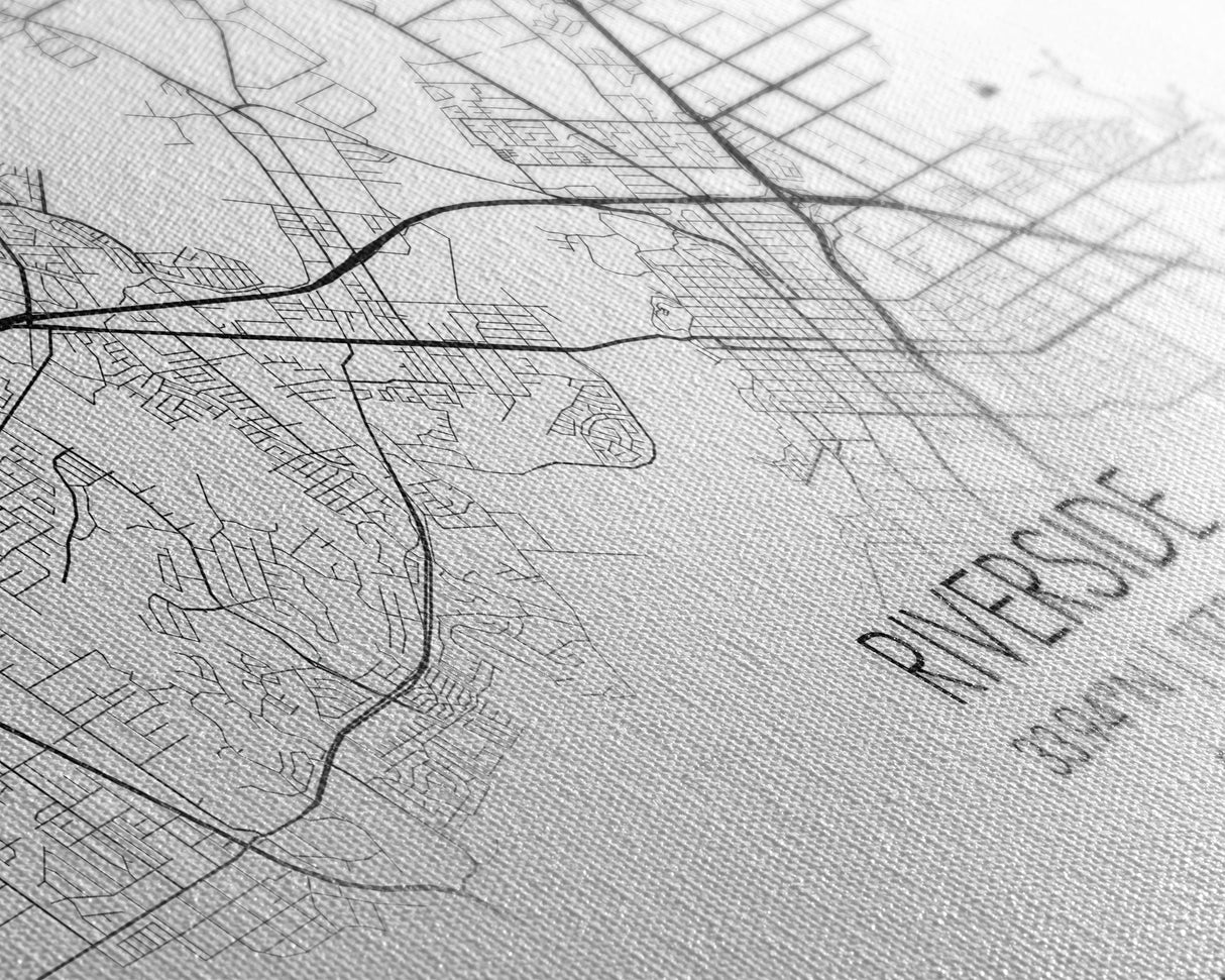 Riverside City Map, California Art, Map Print, Minimalist Wall Art, Wall Art, Canvas Art, Dorm Room Décor, Gift For Husband, Cabin Wall Art