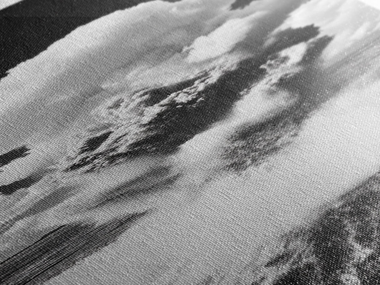 Explosive Ocean Wave, Framed Canvas Print, coastal décor, nautical painting, seascape painting, black and white photography, panoramic art