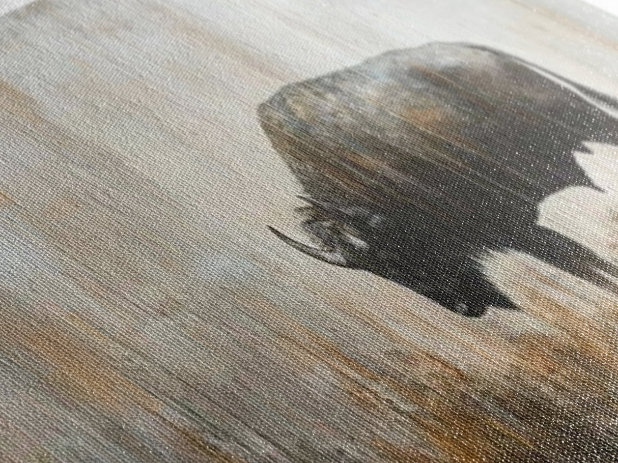 Bison Painting, Framed Canvas Print, Rustic Wall Art, Moody Art, Southwest Wall Art, Extra Wide Art, Farmhouse Art, Above Couch Art