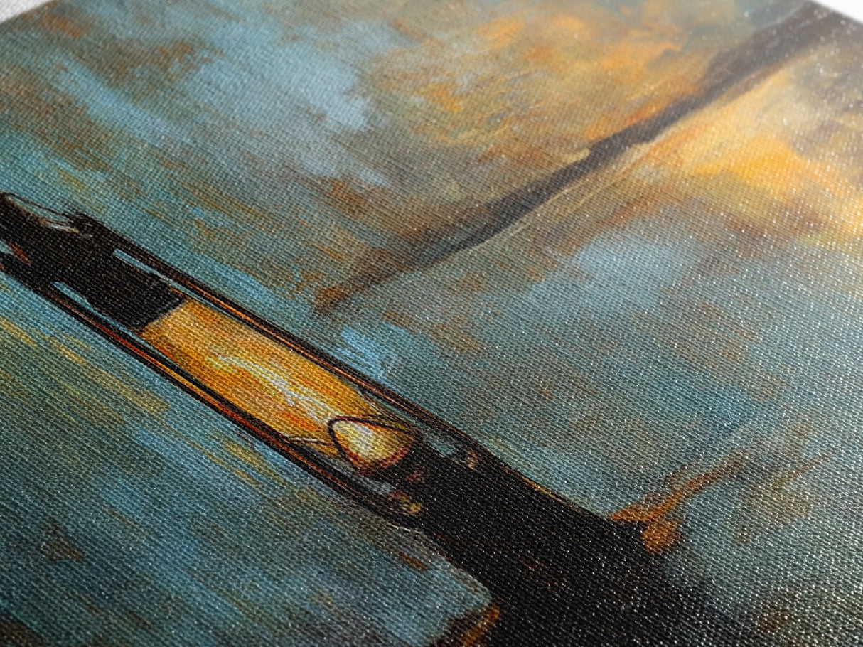 Lantern, rustic art, moody art, oil painting, long narrow wall art, extra wide art, above sofa art, Framed Canvas Print