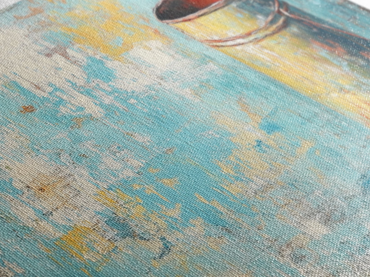 Rustic Tin, wabi sabi art, rustic wall art, teal wall art, farmhouse art, kitchen decor, Framed Canvas Print, above sofa art
