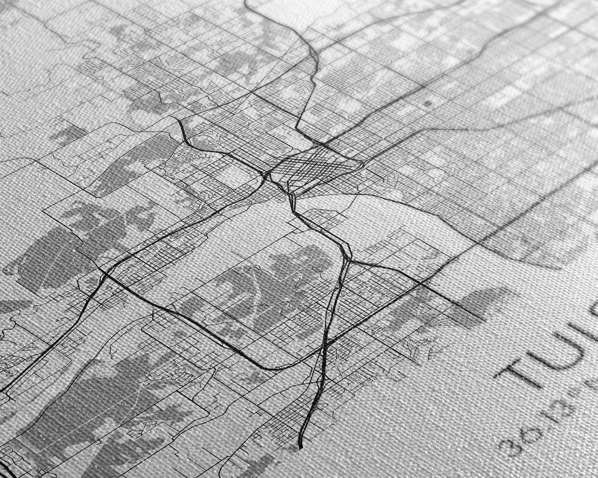 Tulsa Street Map, Oklahoma Map, City Map Print, Modern Wall Art, Wall Art, Canvas Print, Dorm Room Décor, Gift For Husband, Travel Art Print