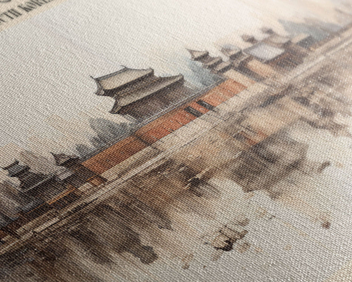 Gyeongbokgung Palace Travel Print Wall Art, Travel Poster Print, Retro Style COUNTRY Home Decor, Wall Hanging, Travel Gift Idea, Unique Metal Art