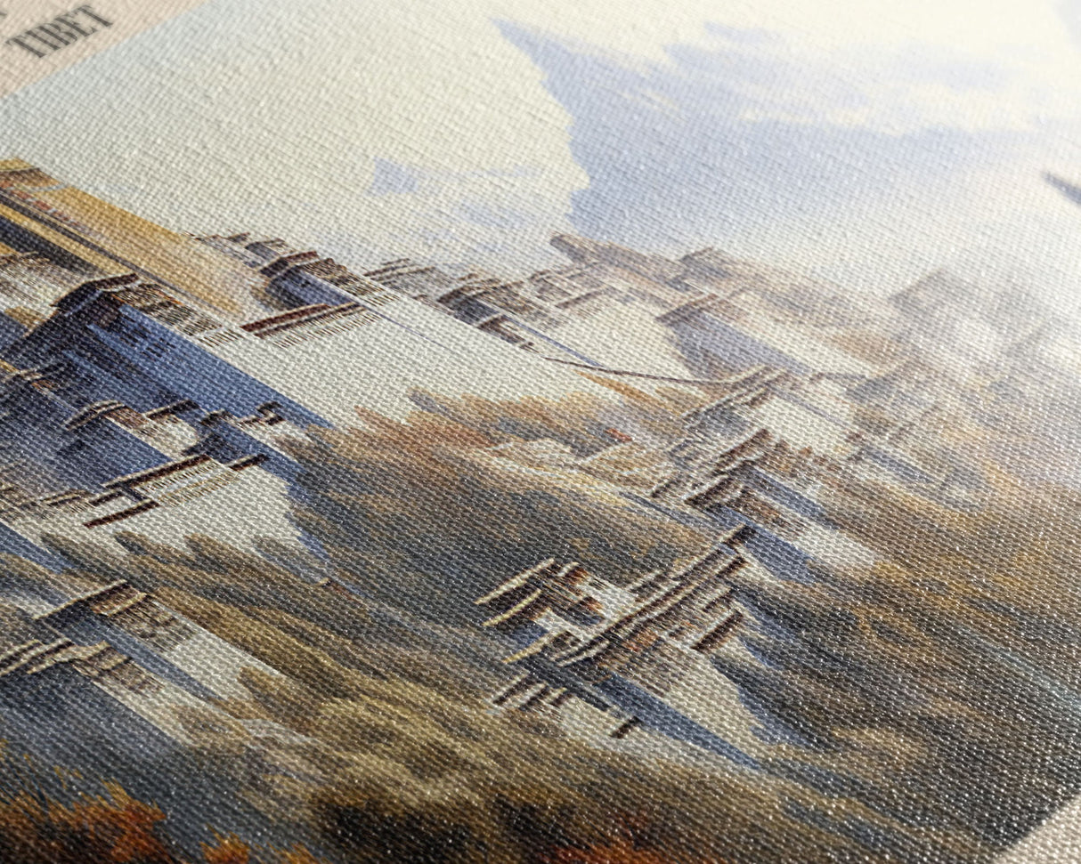 Potala Palace COUNTRY Travel Poster Print, Framed Canvas Print, COUNTRY Travel Art, Wood Framed Art, Wall Hanging, Home Decor