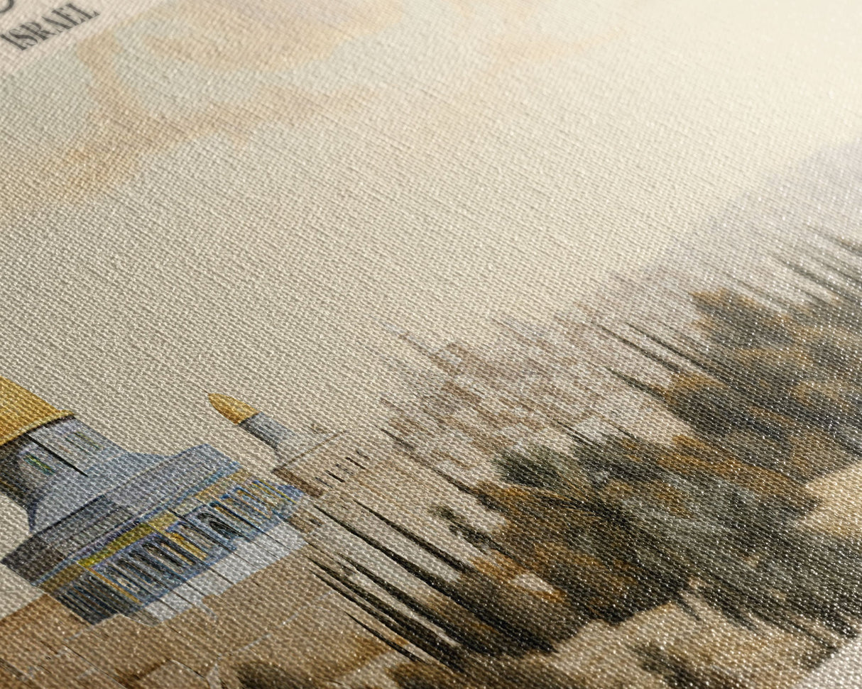 The Dome of the Rock COUNTRY | Framed Travel Poster Canvas Print | Trendy Wall Art | Watercolor Painting | Living Room Art | Unique Art