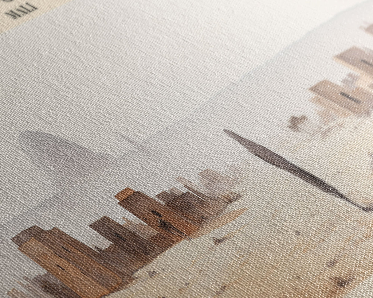 Timbuktu Framed Canvas Print Travel Poster | Wall Art | Home Decor | Gift For Travel Lover | Wall Hanging | Original Art