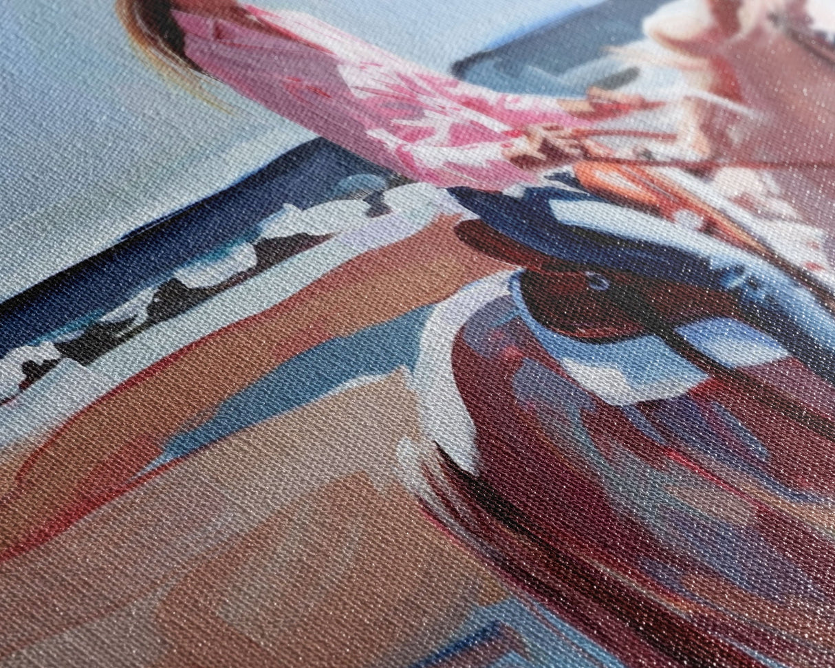 Cowboy Riding Bucking Horse, High Energy Framed Canvas Print, Perfect for Western Living Room Art, Bedroom Decor, Rustic Home Wall Art