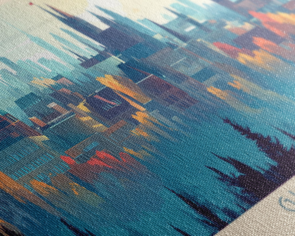 Guelph, Canada Travel Poster Panoramic Canvas Print, Guelph, Canada Painting, Canada Art, Guelph Travel Art, Guest Room Painting