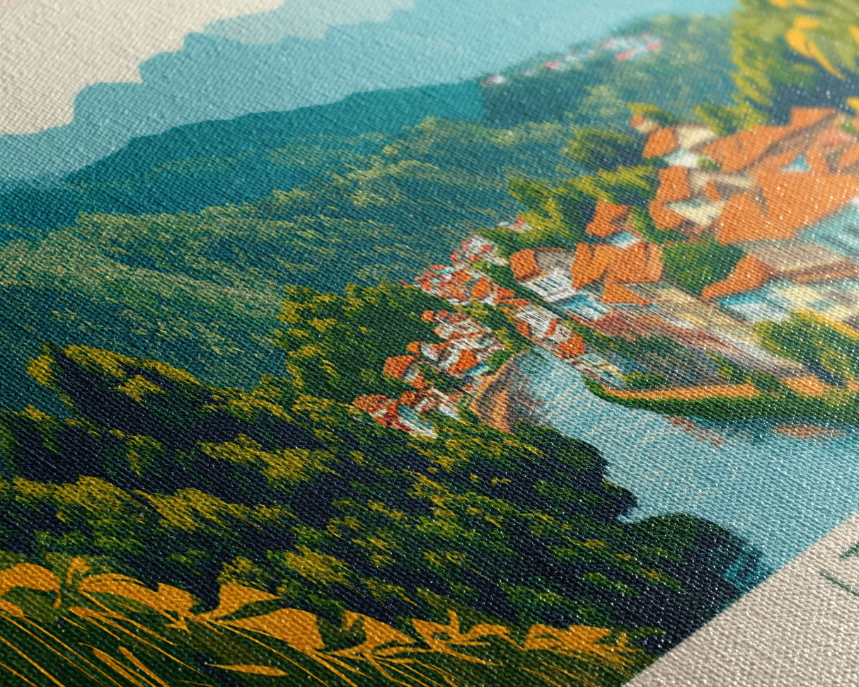 Panoramic Travel Poster Itagui, Colombia Canvas Print, Itagui, Colombia Painting, Colombia Art, Itagui Travel Art, Guest Room Painting