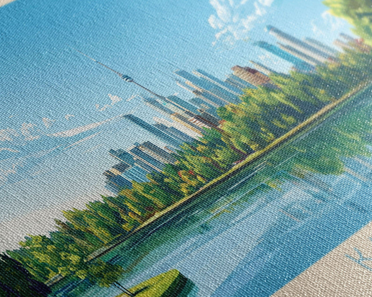 Kanata, Canada Travel Poster Panoramic Canvas Print, Kanata, Canada Painting, Canada Art, Kanata Travel Art, Guest Room Painting