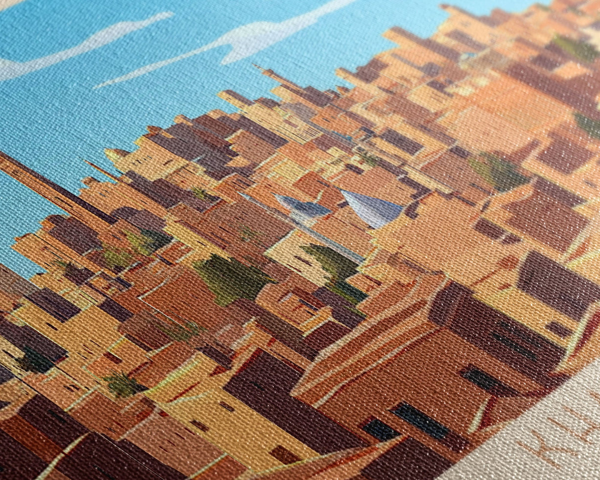 Khartoum, Sudan Travel Poster Panoramic Canvas Print, Khartoum, Sudan Painting, Sudan Art, Khartoum Travel Art, Guest Room Painting