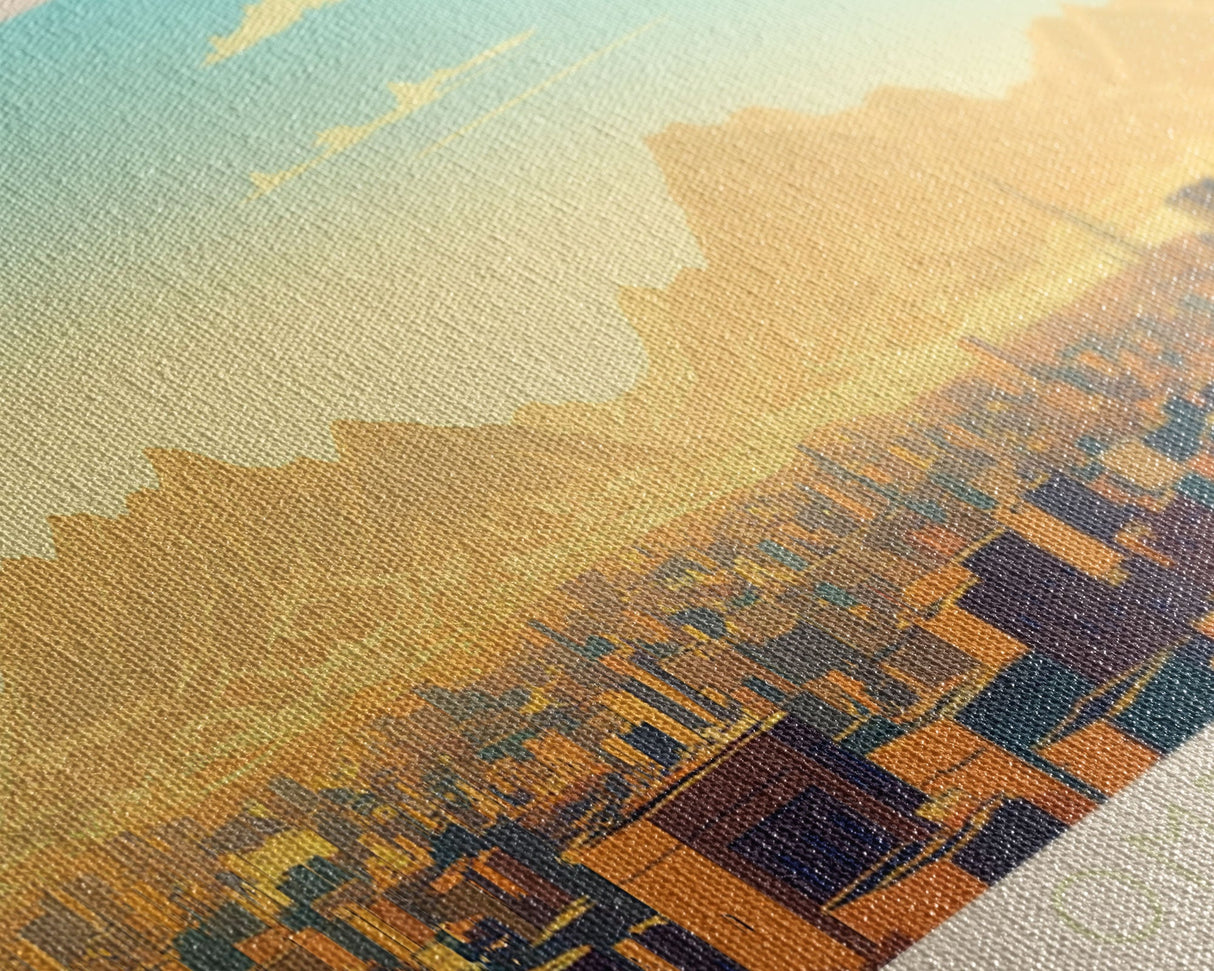 Omdurman, Sudan Panoramic Travel Poster Canvas Print, Omdurman, Sudan Painting, Sudan Art, Omdurman Travel Art, Guest Room Painting