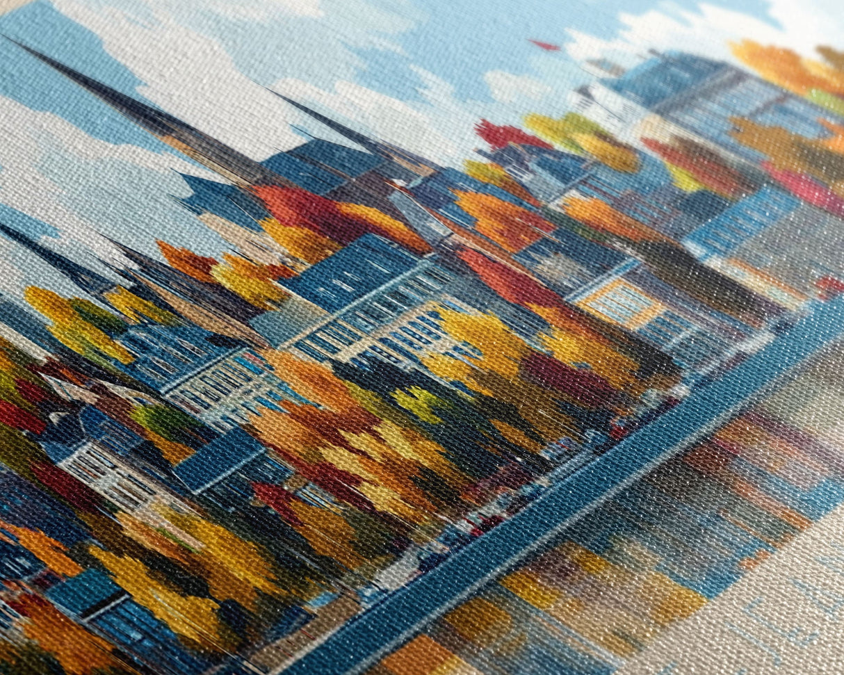 Saint-Jean-sur-Richelieu, Canada Travel Poster Panoramic Canvas Print, Saint-Jean-sur-Richelieu, Canada Painting, Canada Art, Saint-Jean-sur-Richelieu Travel Art, Guest Room Painting