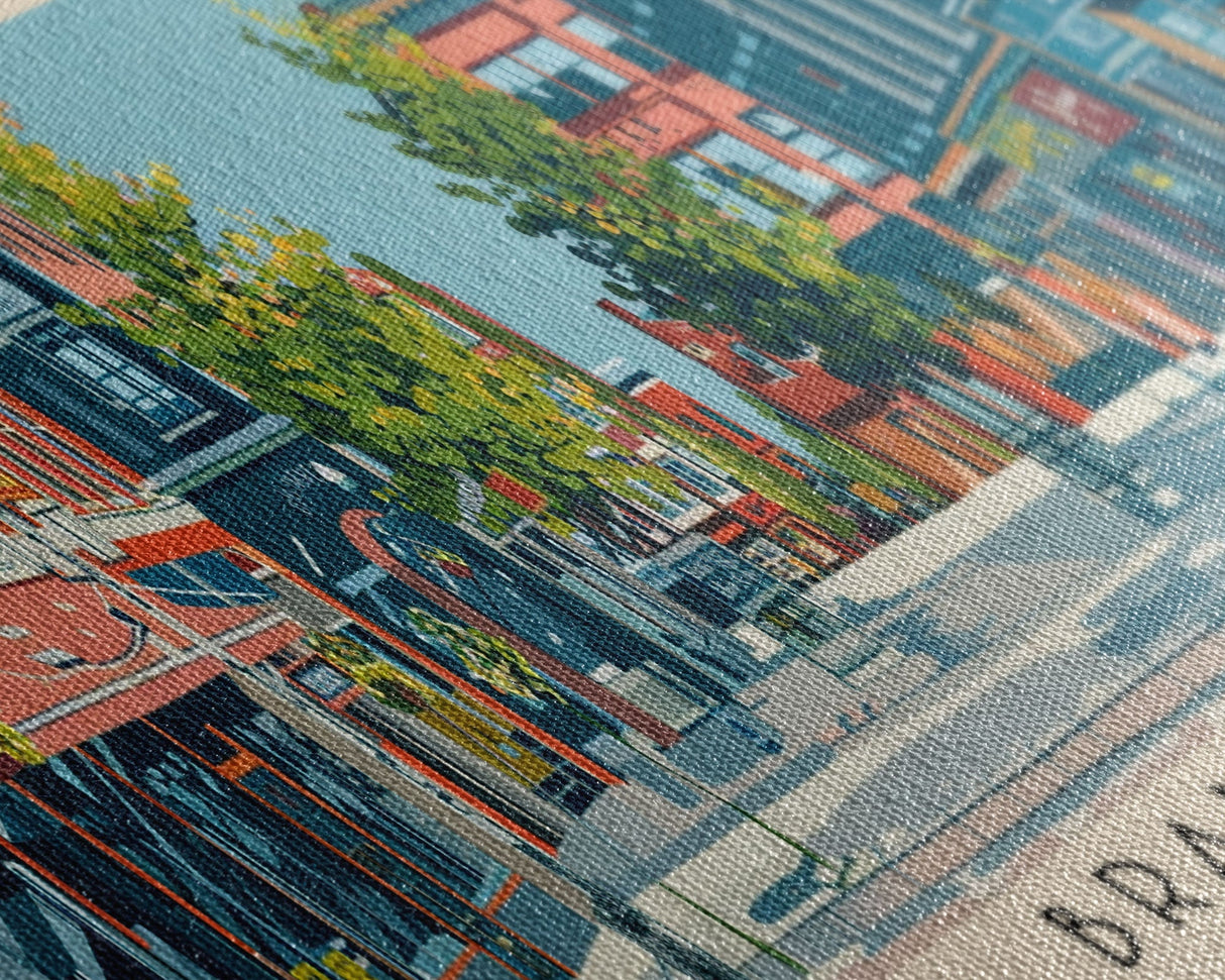 Brantford, Canada Panoramic Canvas Print, Brantford, Canada Painting, Canada Art, Brantford Travel Poster, Travel Art, Living Room Painting