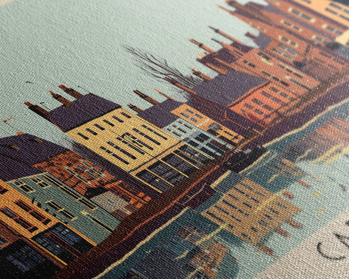 Carlisle, England Panoramic Canvas Print, Carlisle, England Painting, England Art, Carlisle Travel Poster, Travel Art, Vacation Gift