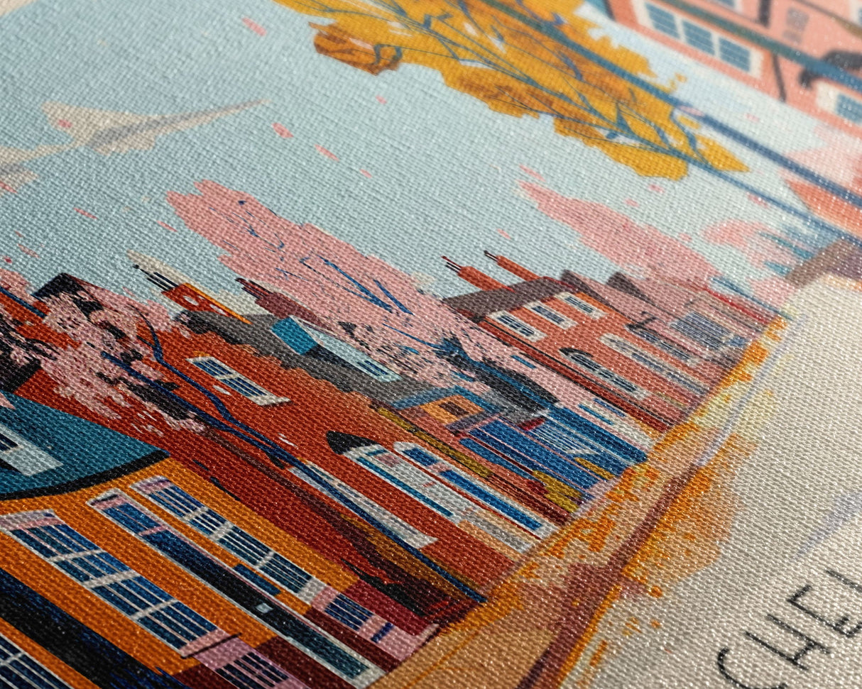 Chelmsford, England Panoramic Canvas Print, Chelmsford, England Painting, England Art, Chelmsford Travel Poster, Travel Art, Guest Room Painting