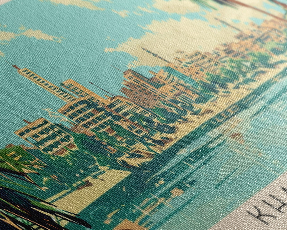 Khartoum, Sudan Panoramic Canvas Print, Khartoum, Sudan Painting, Sudan Art, Khartoum Travel Poster, Travel Art, Living Room Painting