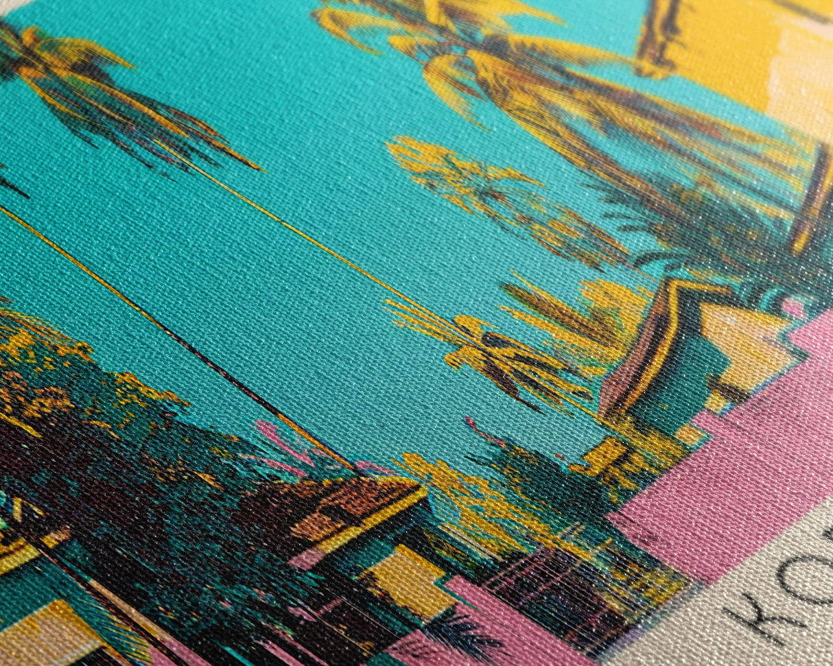 Korhogo, Ivory Coast Panoramic Canvas Print, Korhogo, Ivory Coast Painting, Ivory Coast Art, Korhogo Travel Poster, Travel Art, Vacation Gift