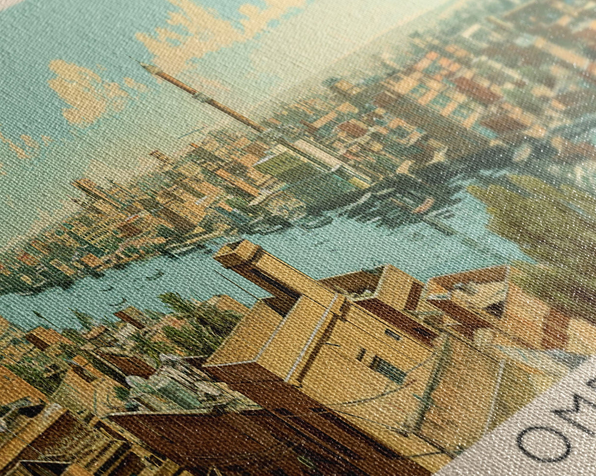 Omdurman, Sudan Panoramic Canvas Print, Omdurman, Sudan Painting, Sudan Art, Omdurman Travel Poster, Travel Art, Housewarming Gift