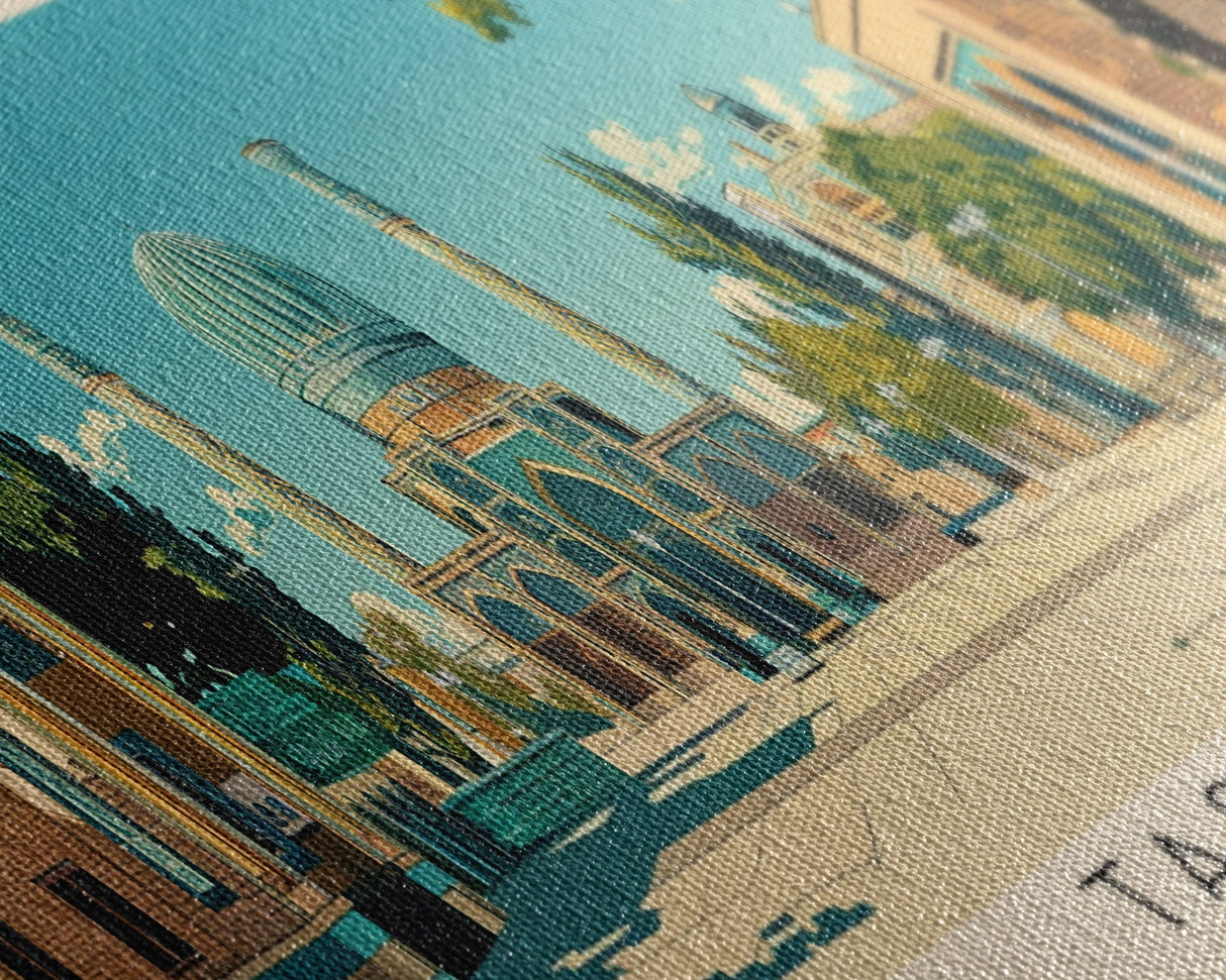 Tashkent, Uzbekistan Panoramic Canvas Print, Tashkent, Uzbekistan Painting, Uzbekistan Art, Tashkent Travel Poster, Travel Art, Housewarming Gift