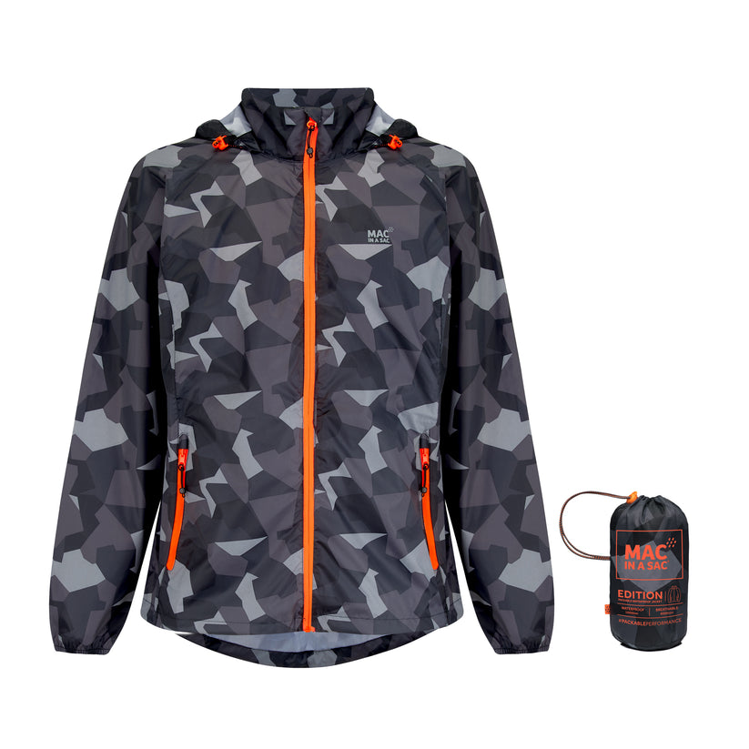 Black Camo Mac-In-A -Sac Origin II Rain Coat